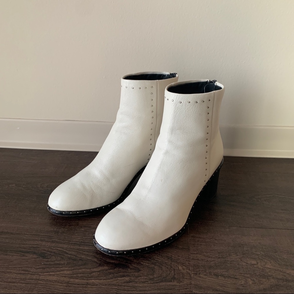 RAG & BONE Studded White Leather Boots